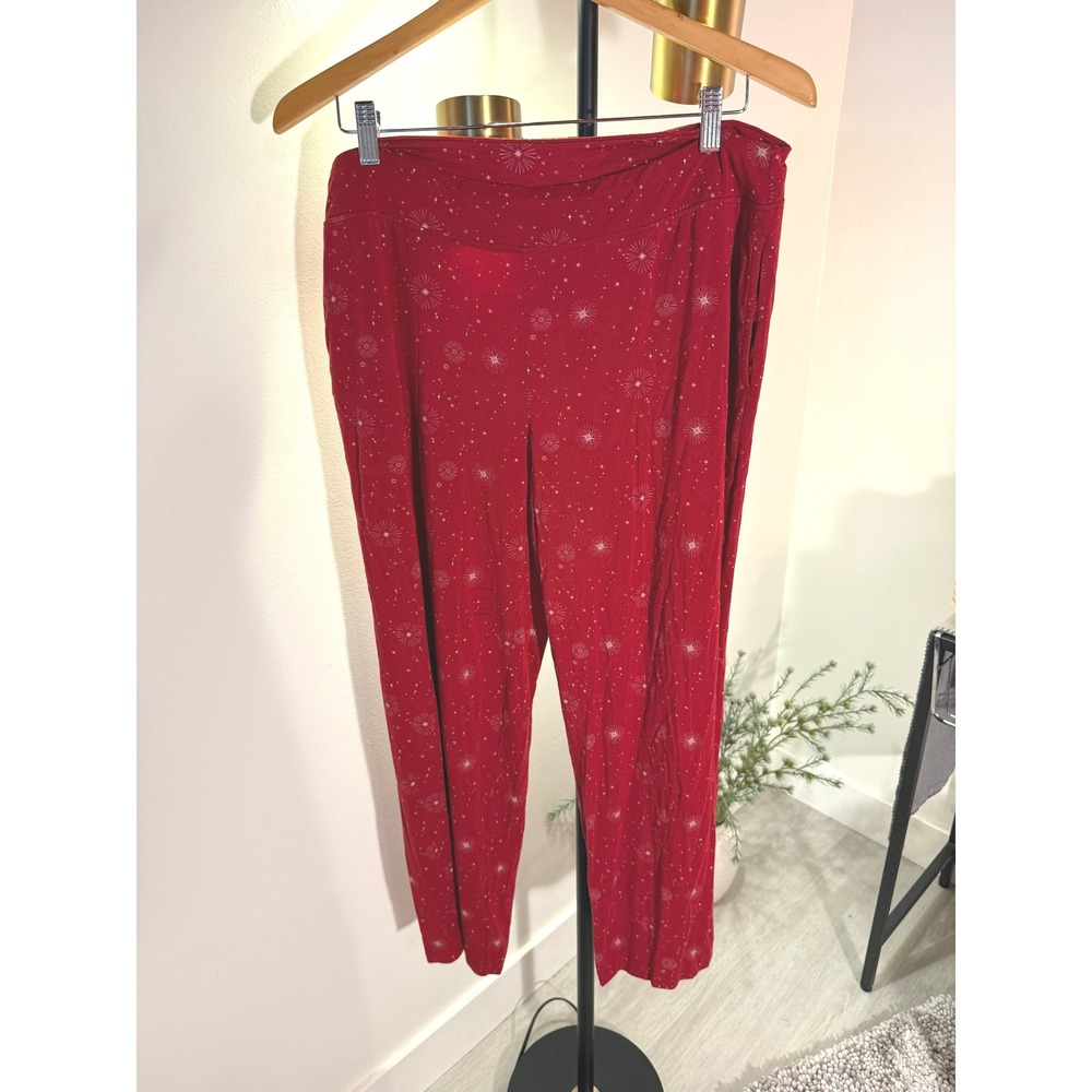 Soma LG pajama pant red starburst wicking cooling summer comfort sleepwear LG ec